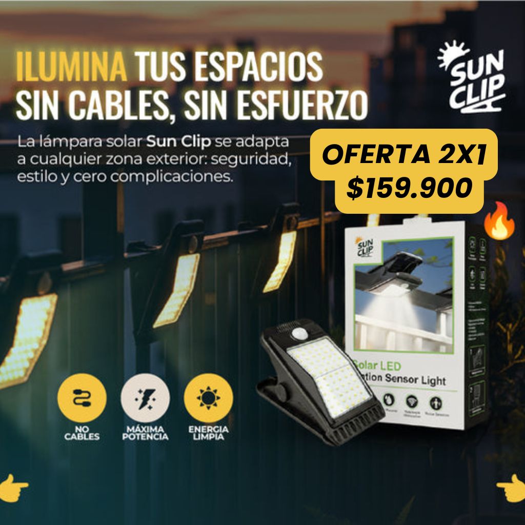 COMPRA 1 LLÉVATE 2: LAMPARA SOLAR CLIP